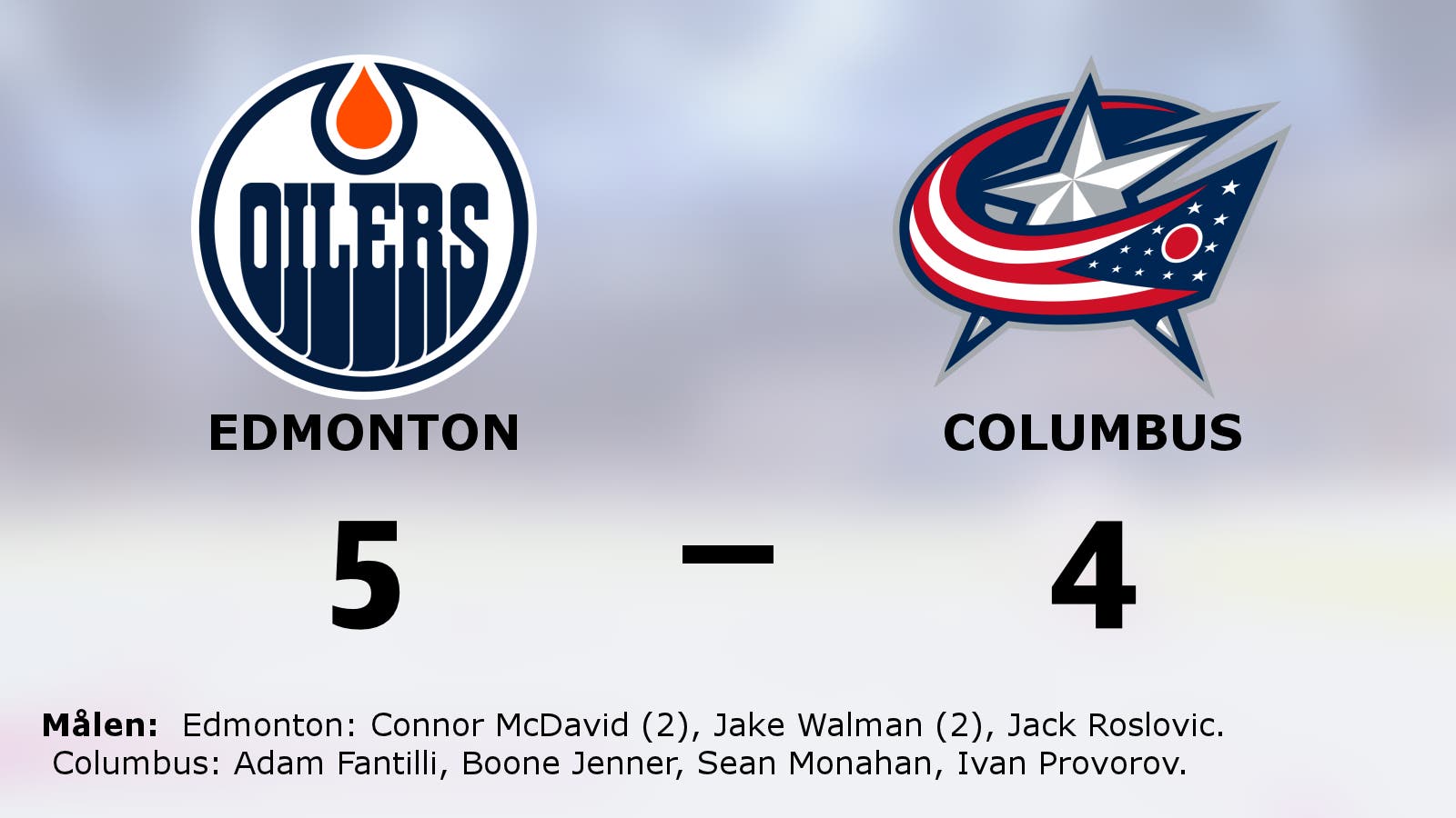 Tvåmålsunderläge vändes till seger för Edmonton mot Columbus