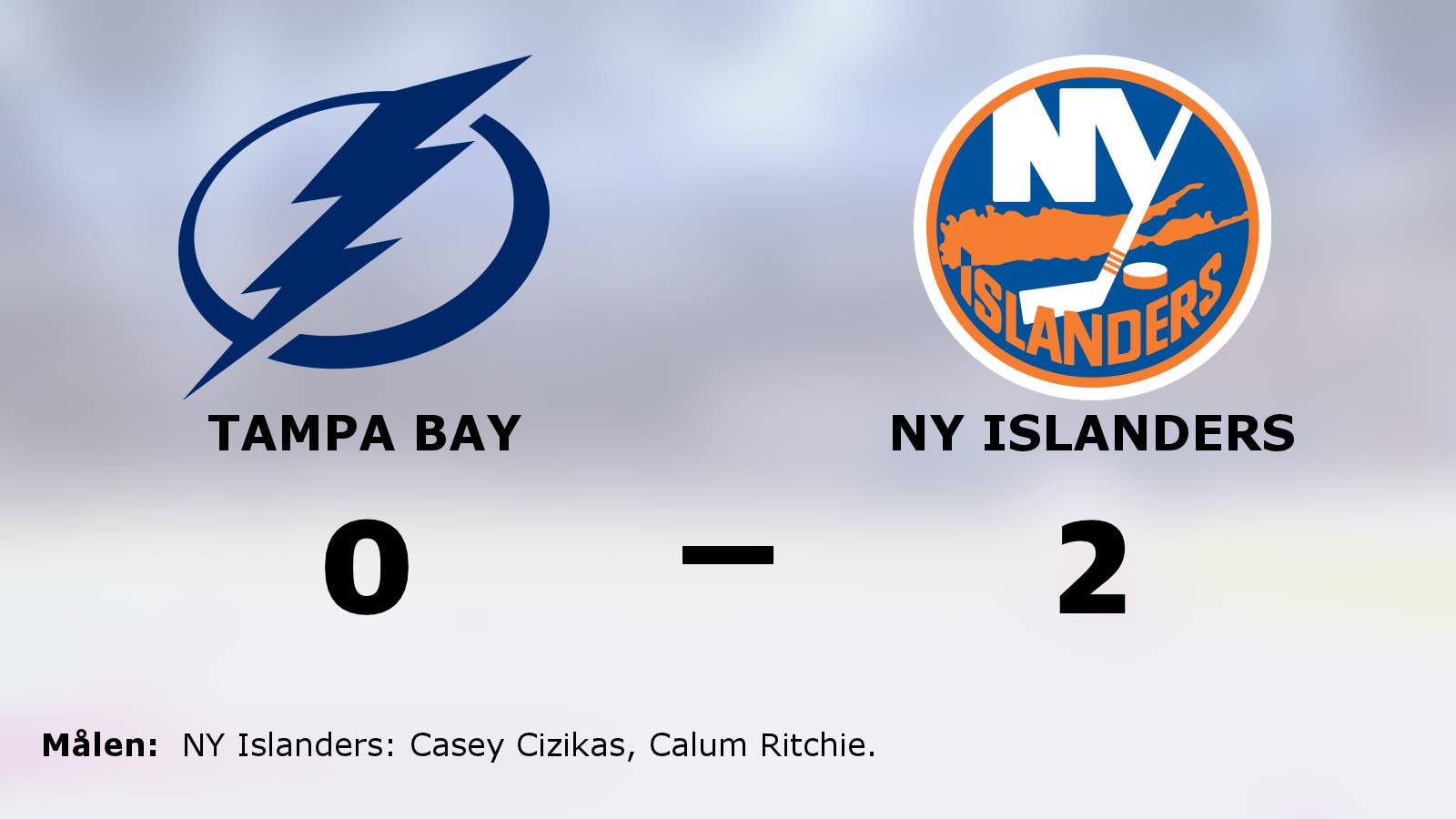 NY Islanders vann efter avgörande i tredje perioden mot Tampa Bay