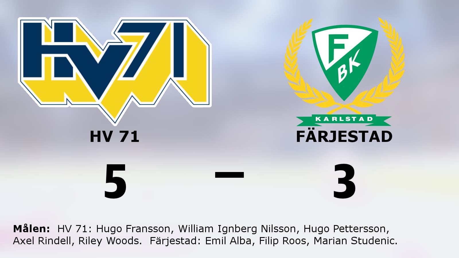 Chanslösa senast – men nu kunde HV 71 besegra Färjestad