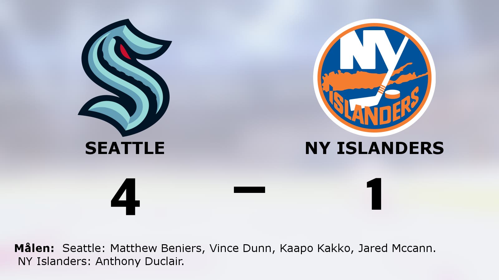 Seger för Seattle – steg åt rätt håll mot NY Islanders