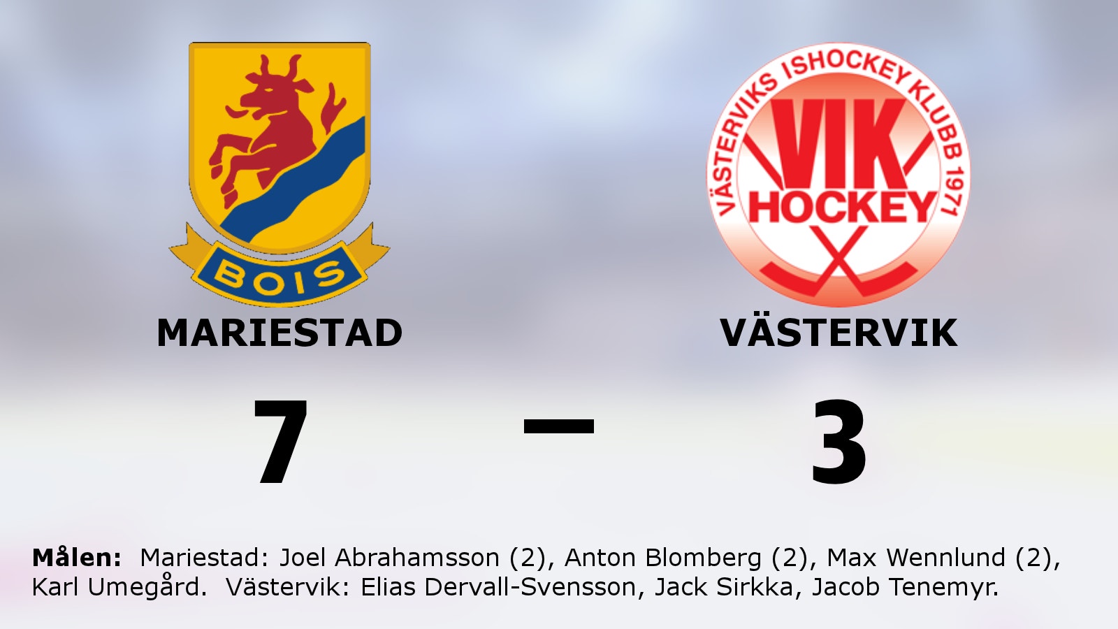 Mariestad tog hemmaseger mot Västervik