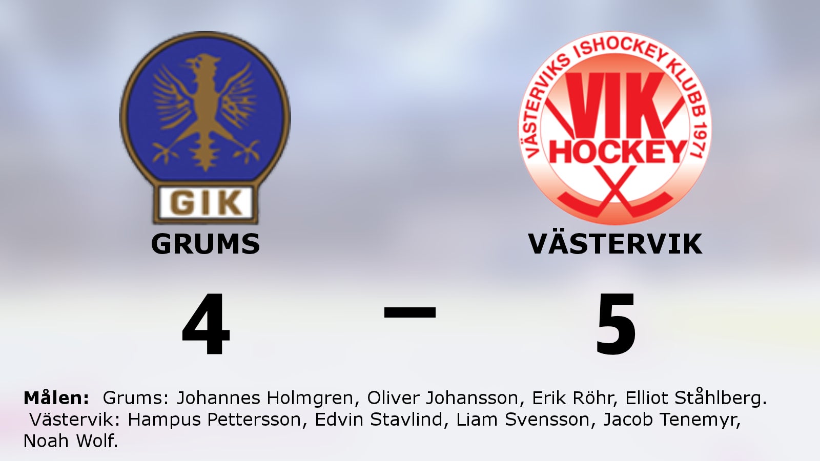 Västervik knep segern i målmässigt jämn match mot Grums