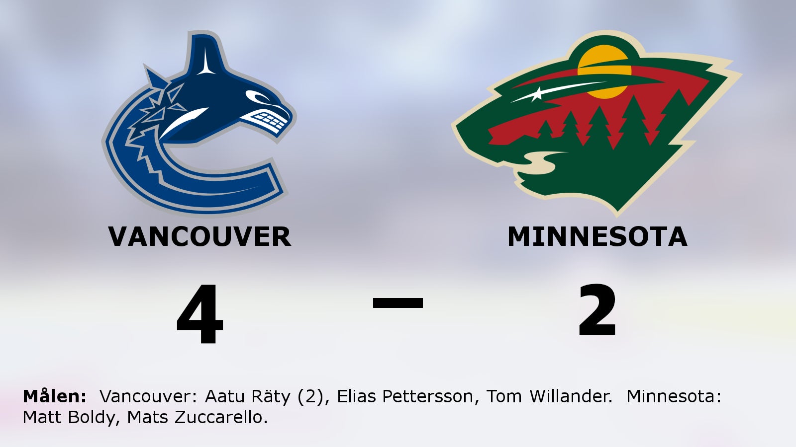 Vancouver bröt förlustsviten – vann mot Minnesota