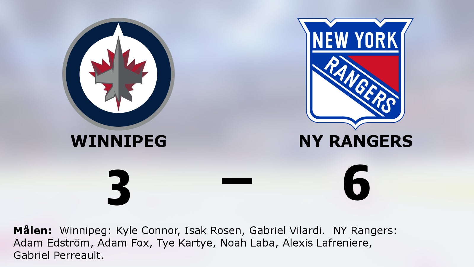 NY Rangers avgjorde tät match mot Winnipeg i tredje perioden