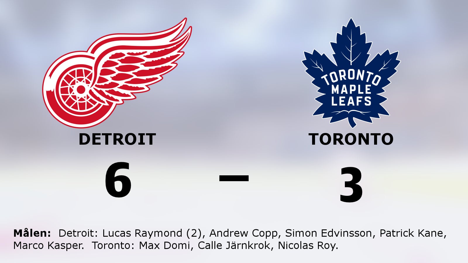 Detroit vände till seger mot Toronto