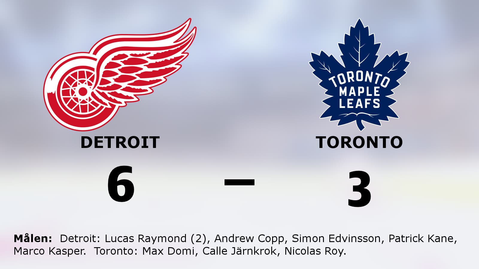 Detroit vände till seger mot Toronto