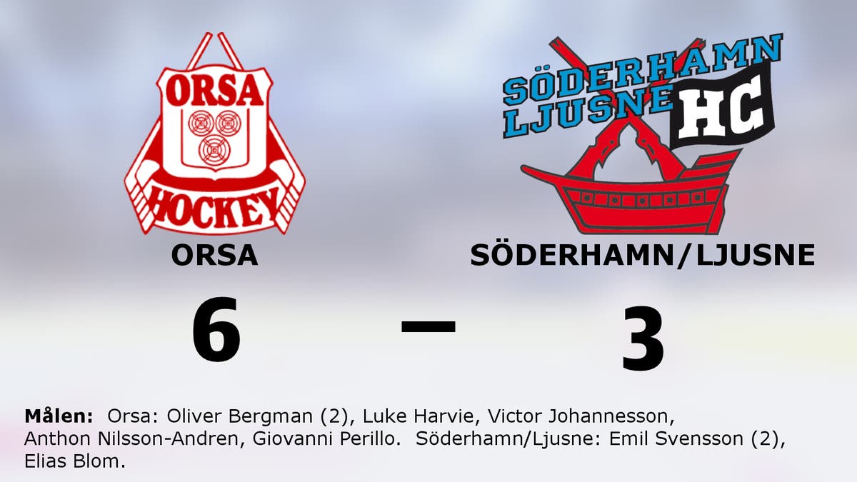 Sex raka segrar för Orsa – efter 6–3 mot Söderhamn/Ljusne