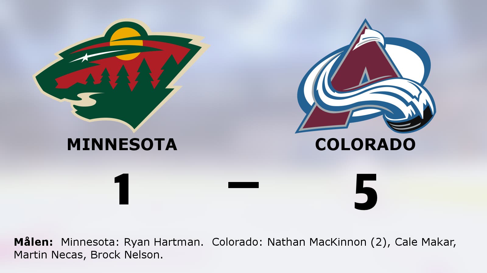 Colorado vann toppmötet mot Minnesota med 5–1