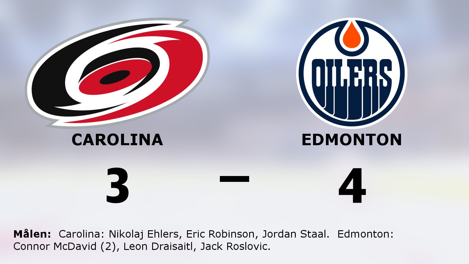 Edmonton vann i förlängningen mot Carolina