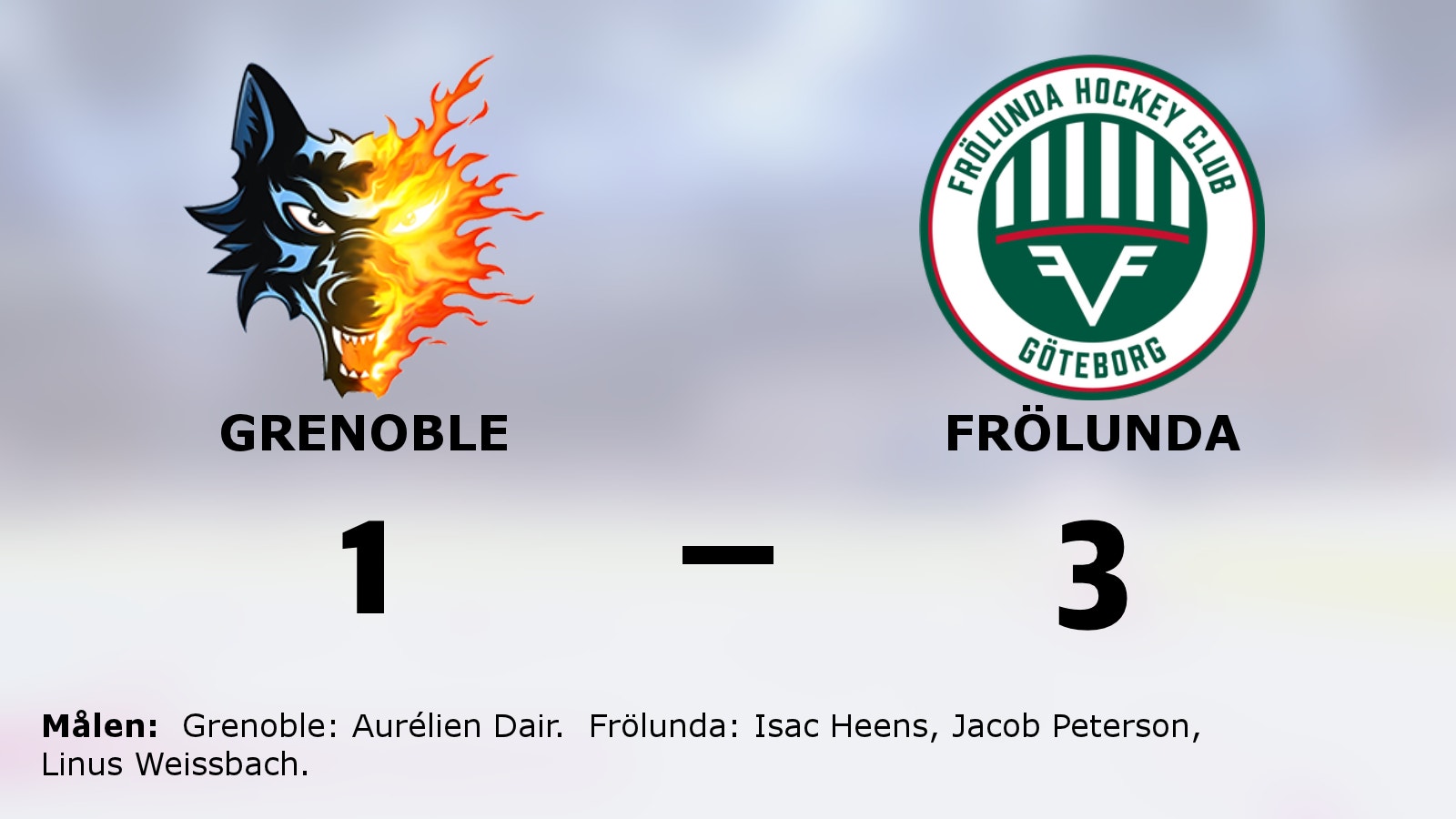 Frölunda segrade mot Grenoble