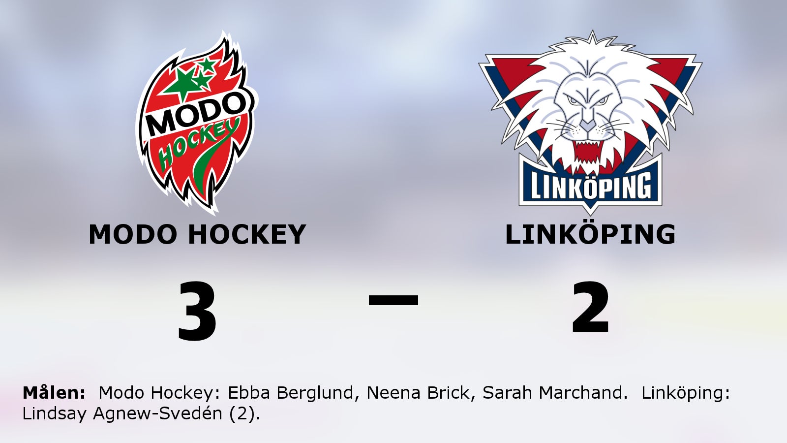 Modo Hockey vann i förlängningen mot Linköping