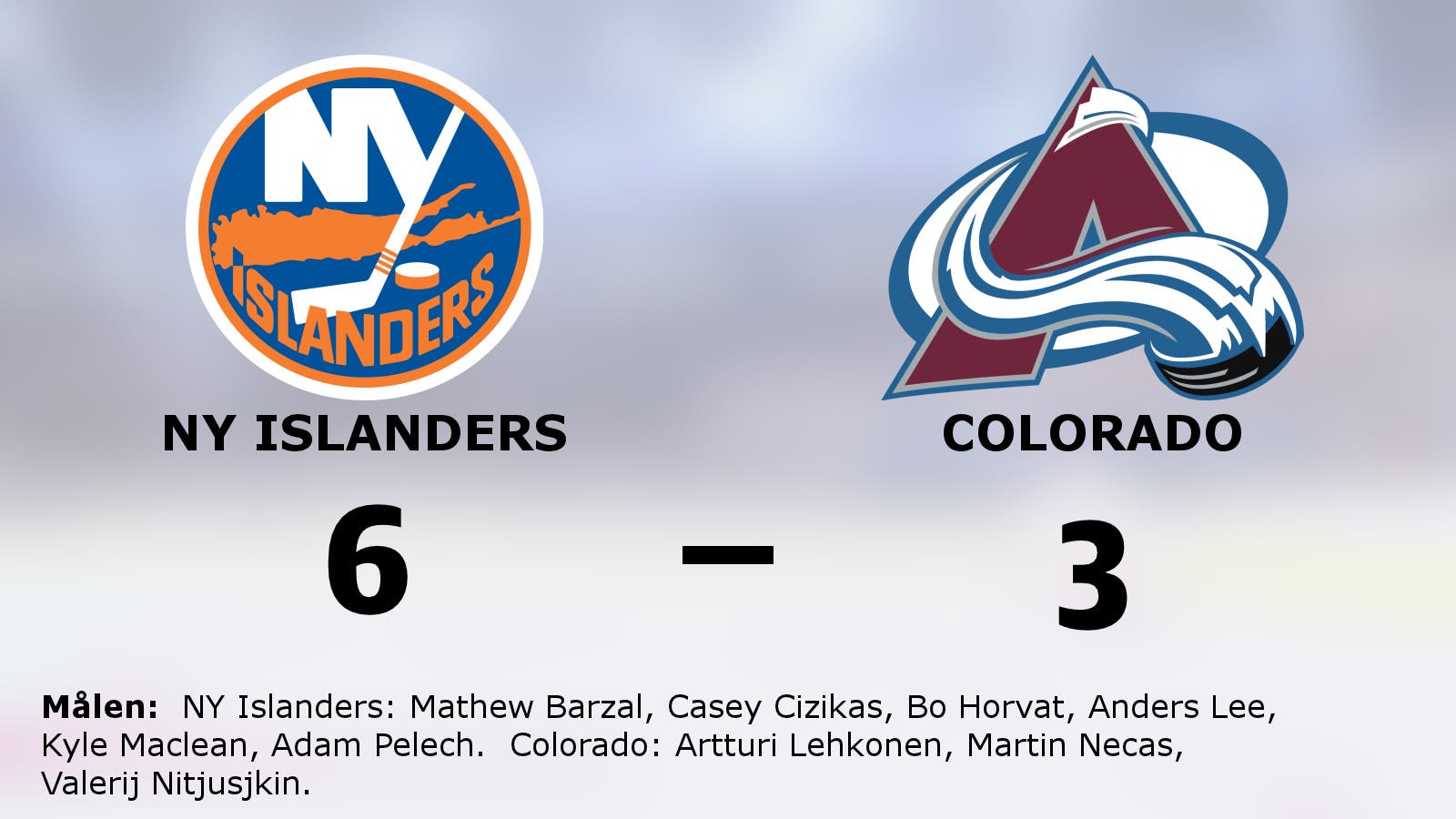 Seger för NY Islanders mot Colorado