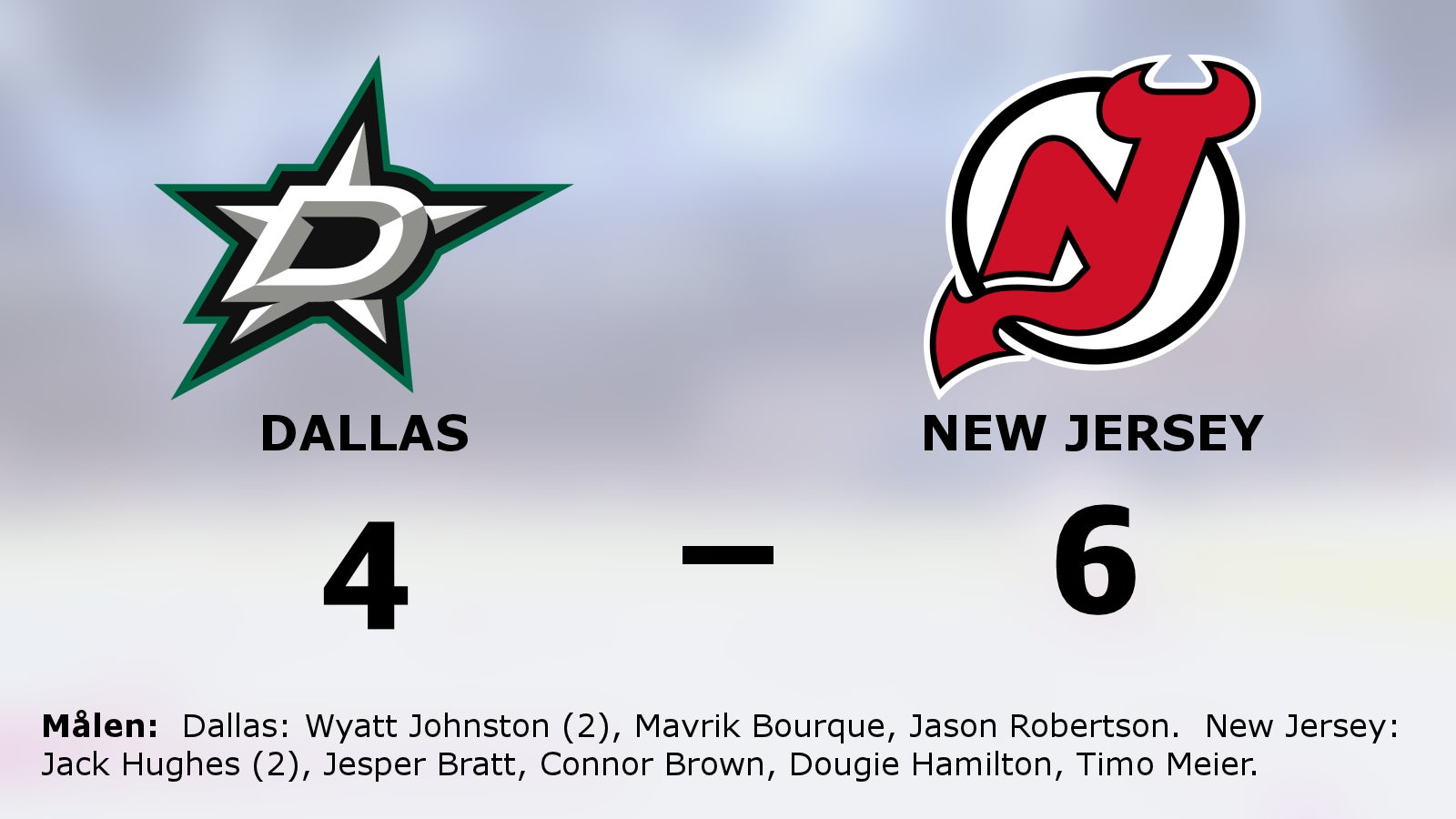 Två mål för Jack Hughes när New Jersey besegrade Dallas
