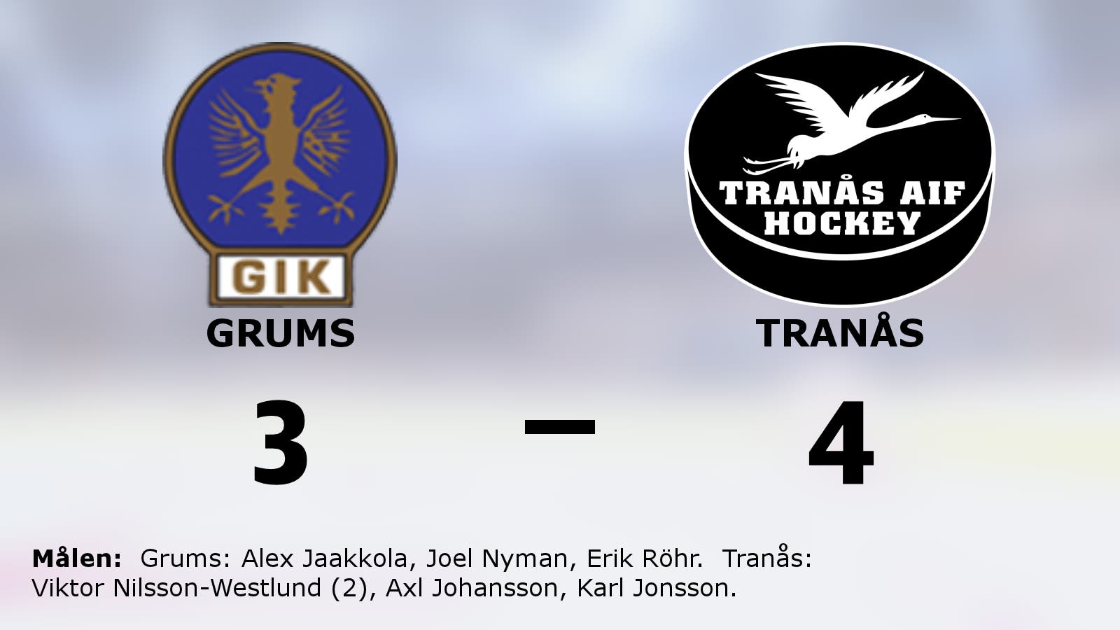 Tranås vann i förlängningen mot Grums