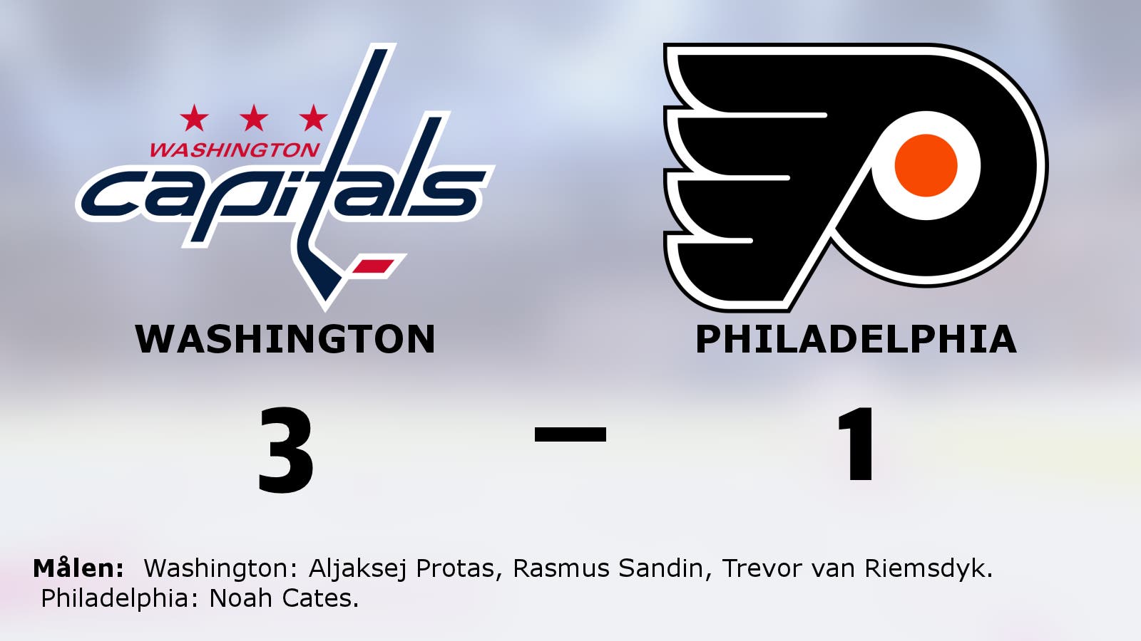 Seger för Washington mot Philadelphia i NHL
