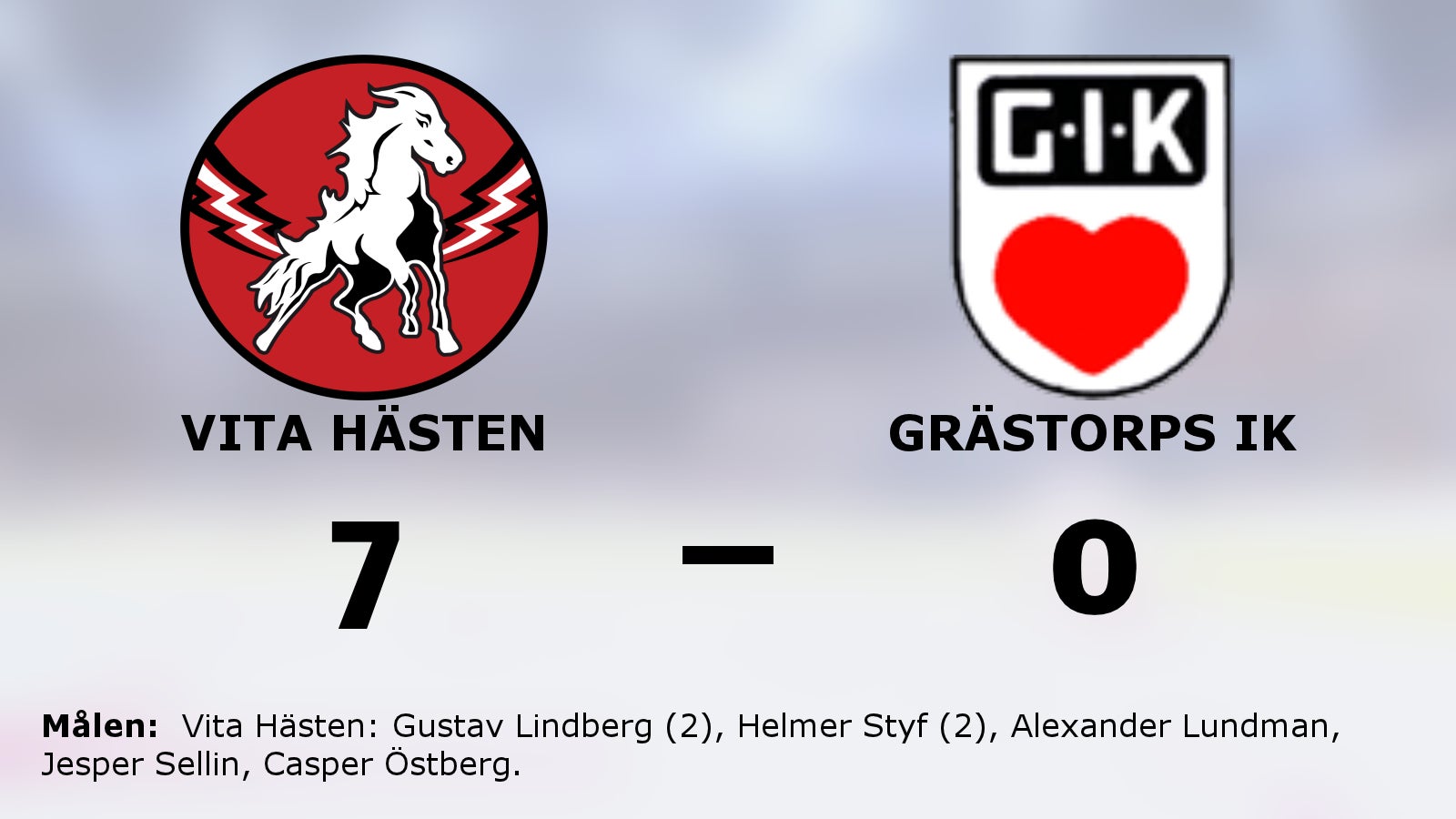 Vita Hästen utklassade Grästorps IK – seger med 7–0