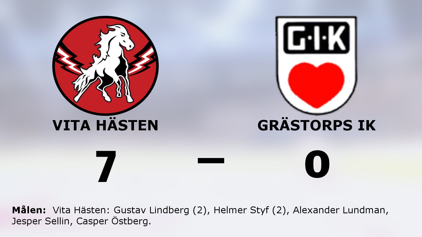 Vita Hästen utklassade Grästorps IK – seger med 7–0