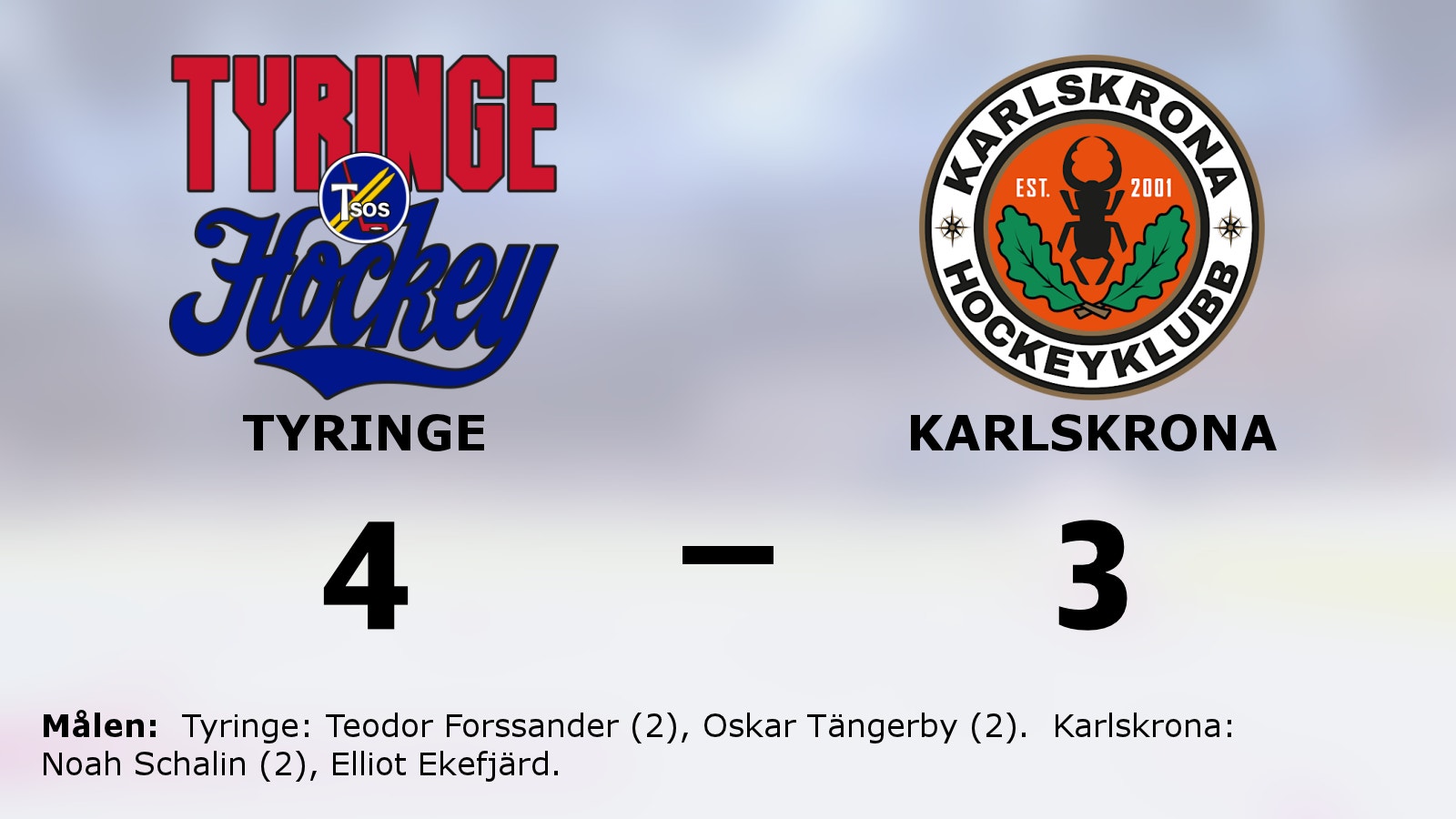 Tyringe vände tvåmålsunderläge till seger mot Karlskrona