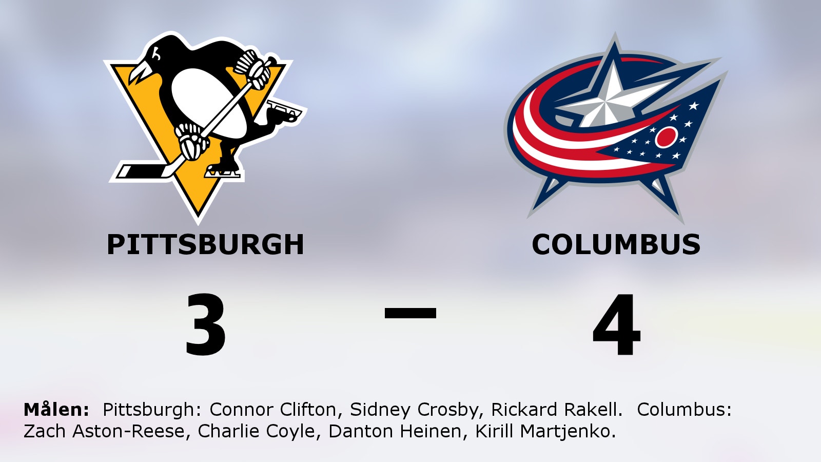 Straffar avgjorde – Columbus vann mot Pittsburgh