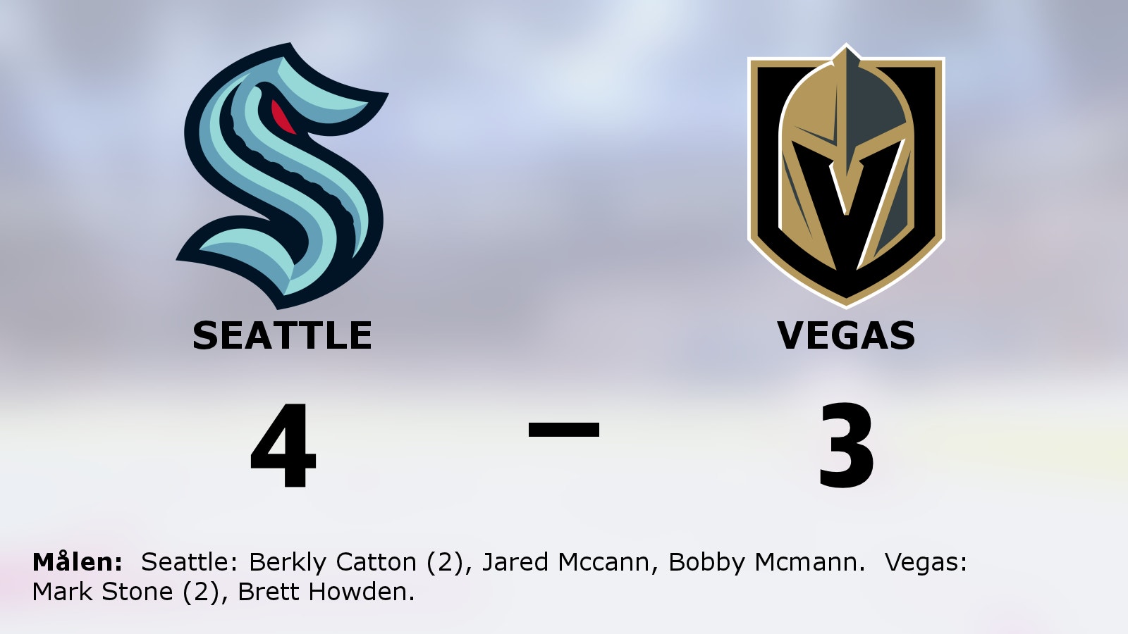 Seattle vände tvåmålsunderläge hemma mot Vegas