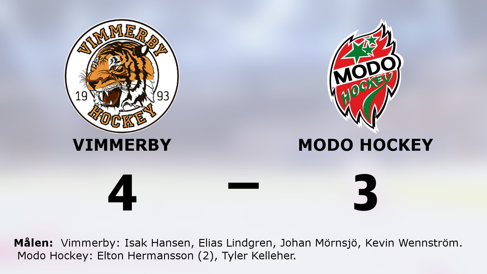 Förlängningsseger för Vimmerby mot Modo Hockey