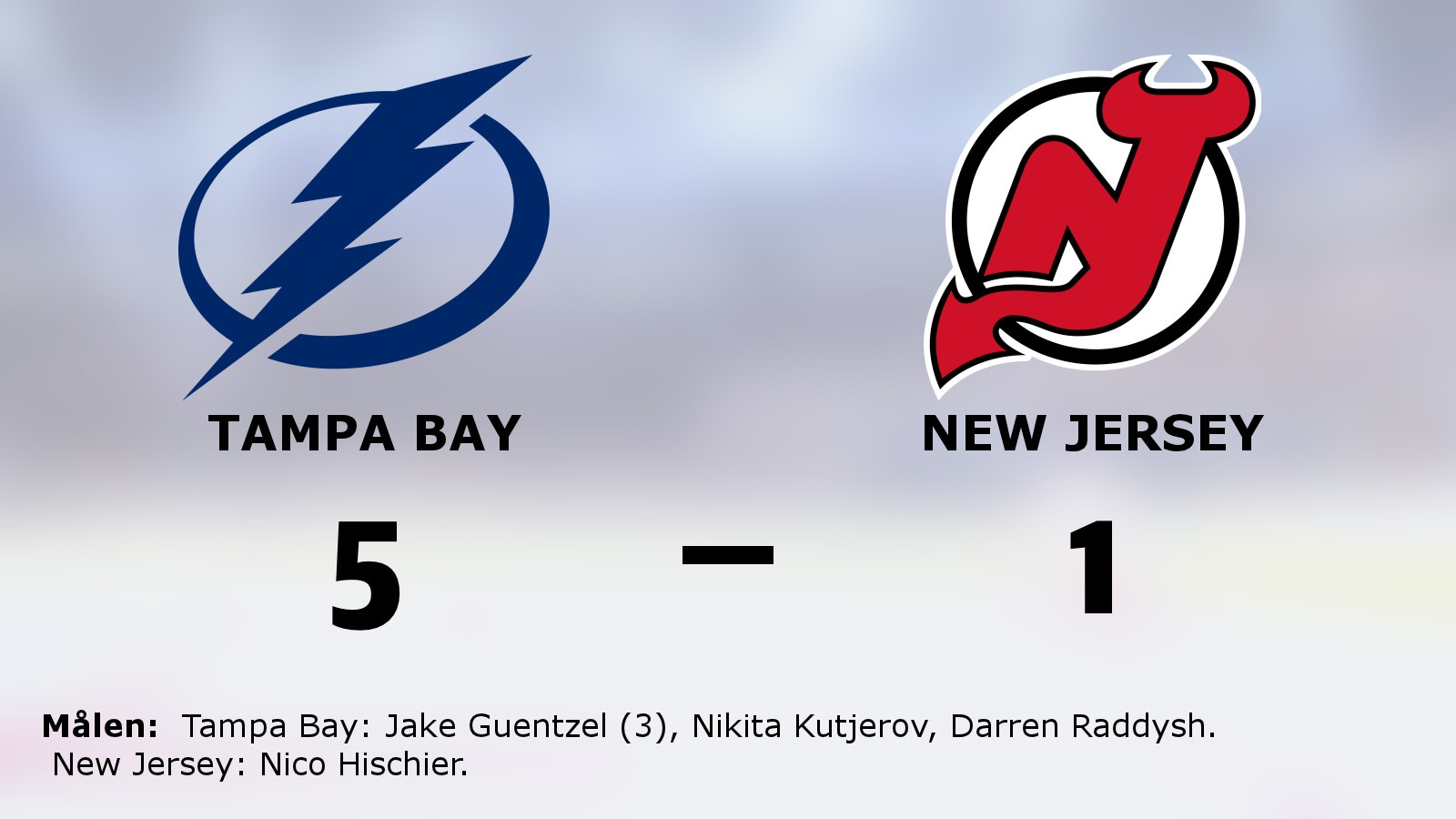 Jake Guentzel tremålskytt i Tampa Bays seger mot New Jersey