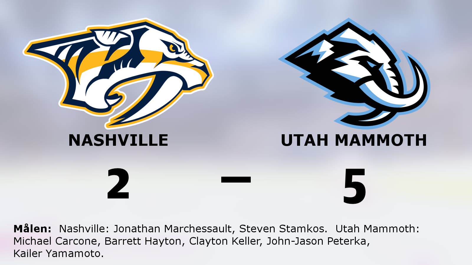 Utah Mammoth tog ännu en seger – 5–2 mot Nashville