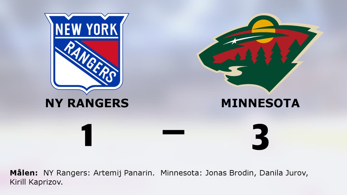 Minnesota avgjorde i tredje perioden i segern mot NY Rangers