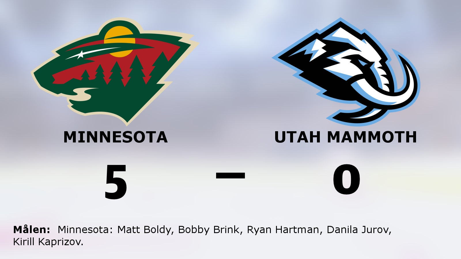 Stabil seger för Minnesota som höll nollan mot Utah Mammoth