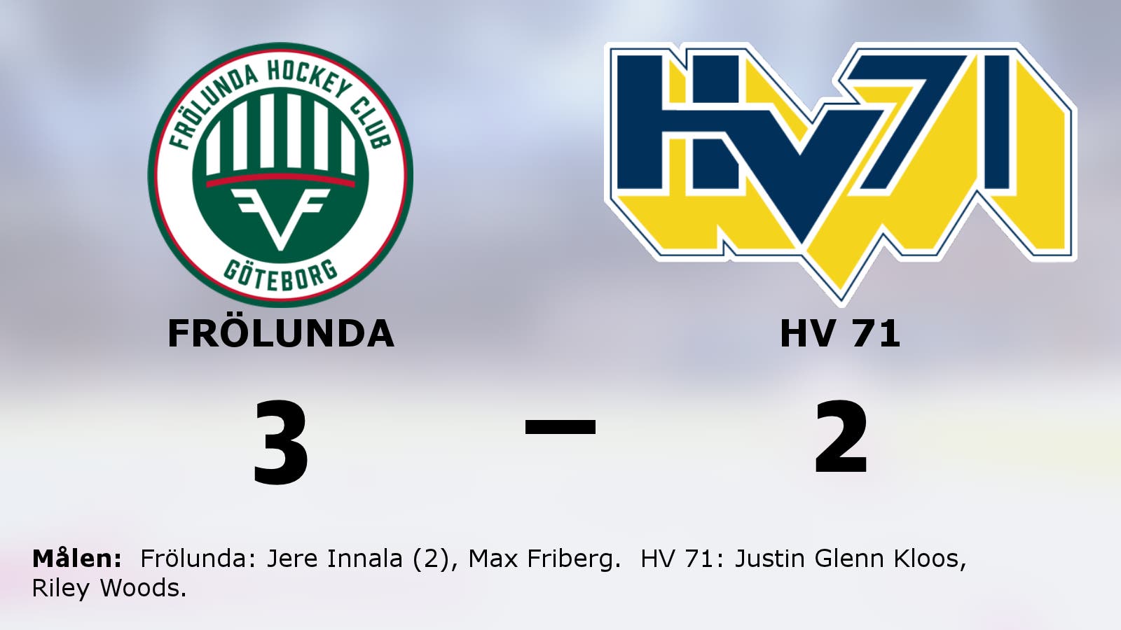 Frölundas fina svit fortsätter mot HV 71