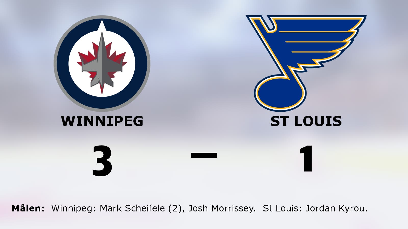 Mark Scheifele het när Winnipeg besegrade St Louis
