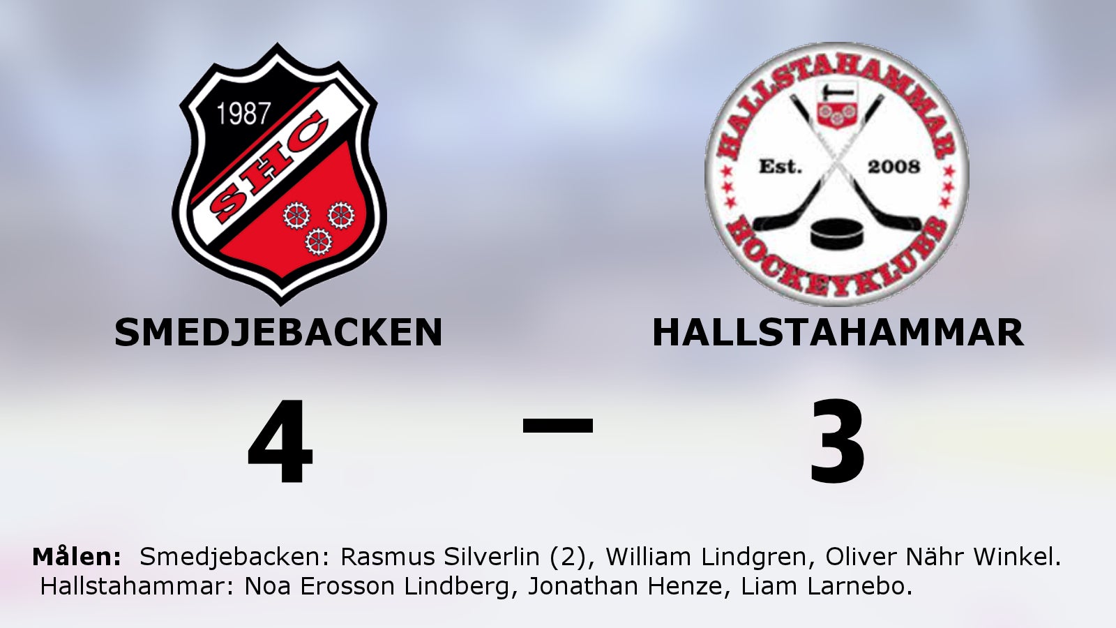 Silverlin och Lindgren matchvinnare för Smedjebacken mot Hallstahammar