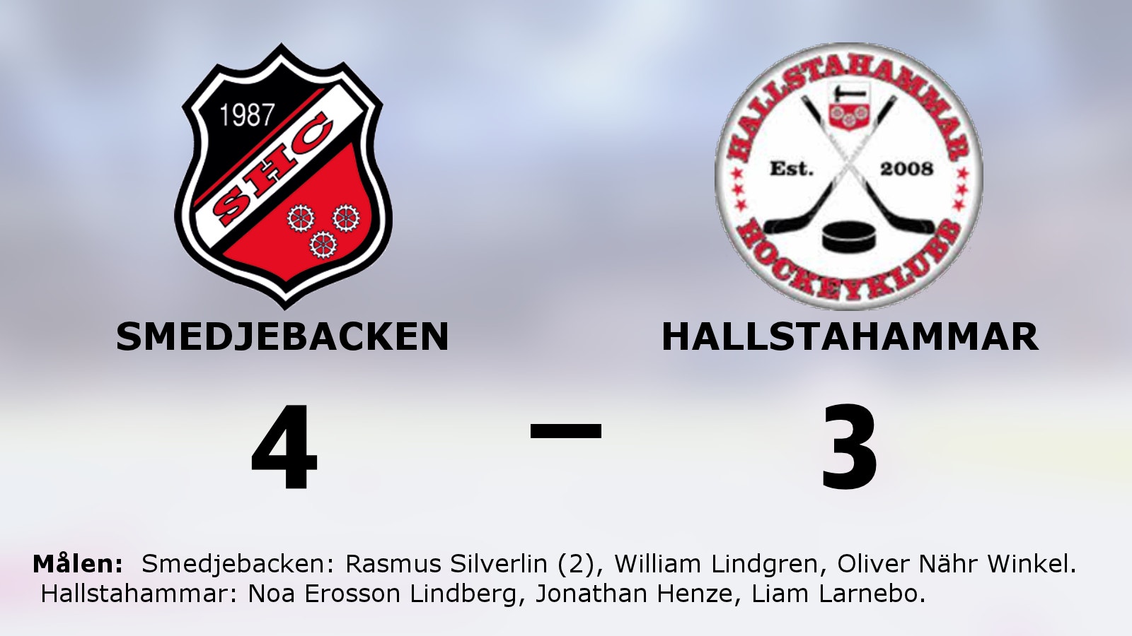 Silverlin och Lindgren matchvinnare för Smedjebacken mot Hallstahammar