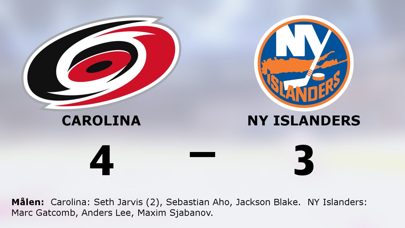 Jarvis bakom Carolinas seger mot NY Islanders