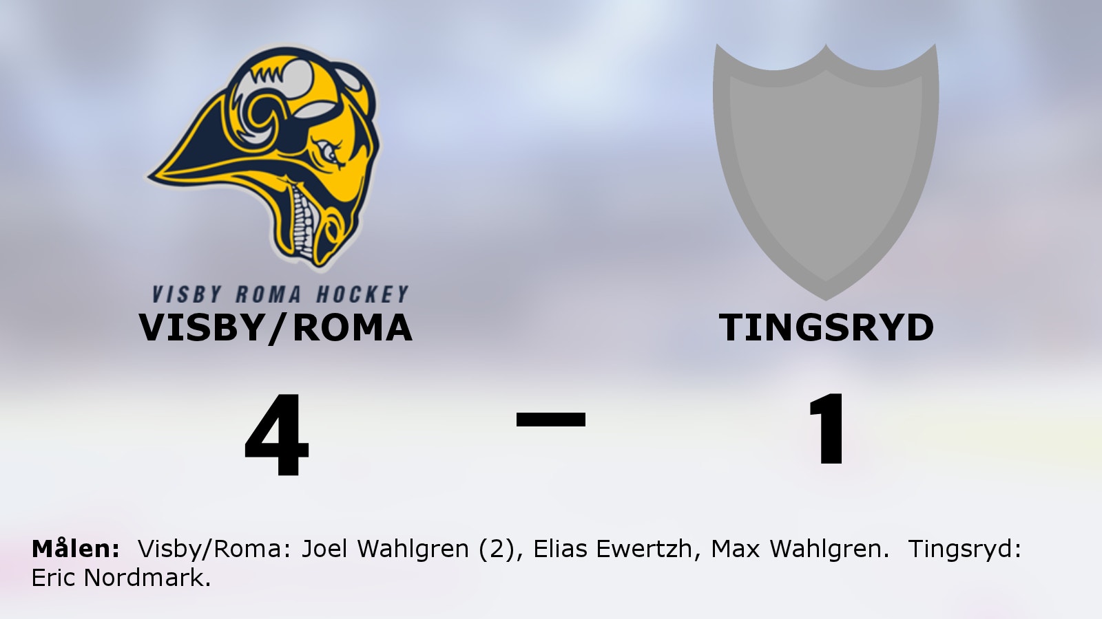 Visby/Roma vann matchserien mot Tingsryd