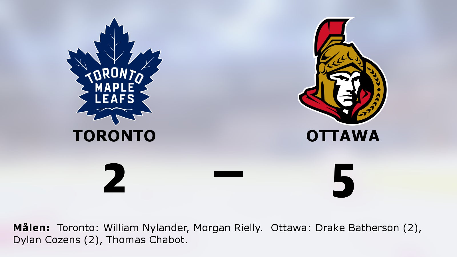 Seger för Ottawa mot Toronto borta