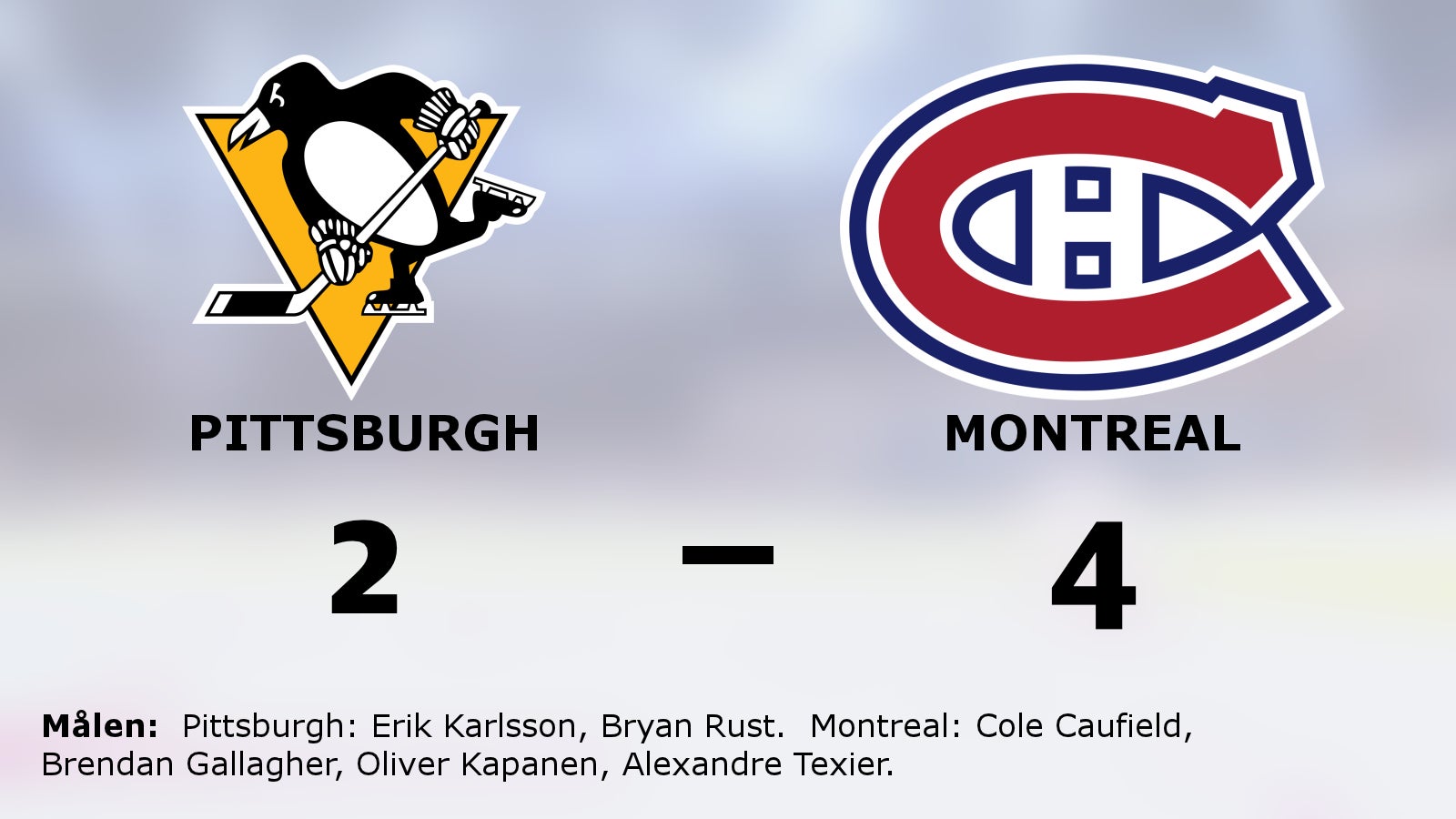 Seger för Montreal mot Pittsburgh