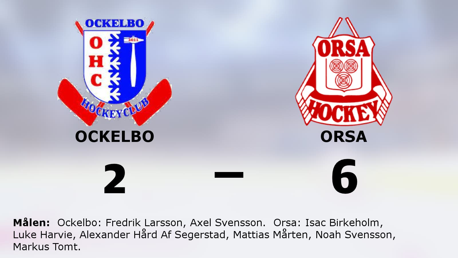 Bortasegern mot Ockelbo förlänger sviten för Orsa