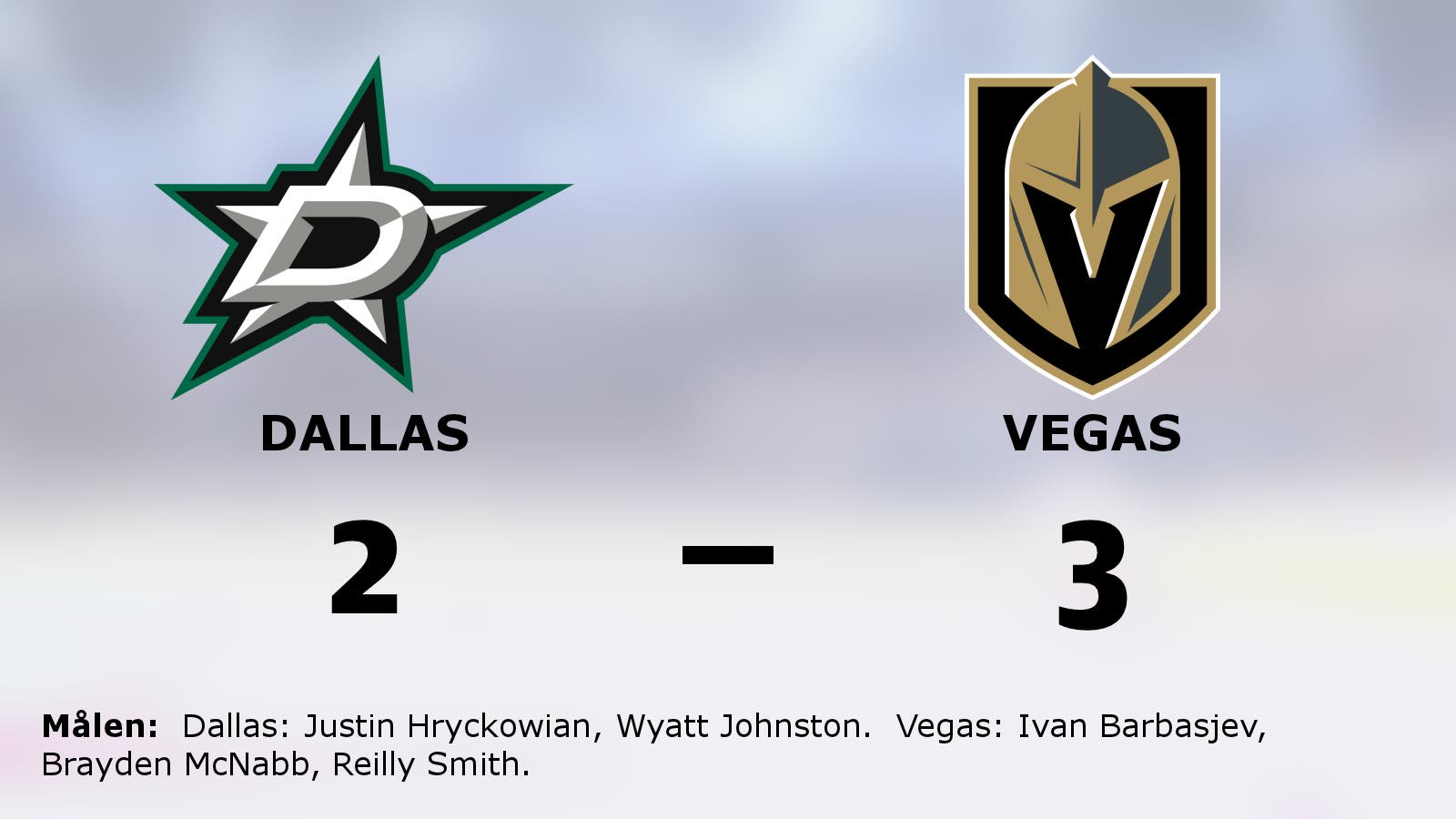 Vegas vann toppmötet med Dallas