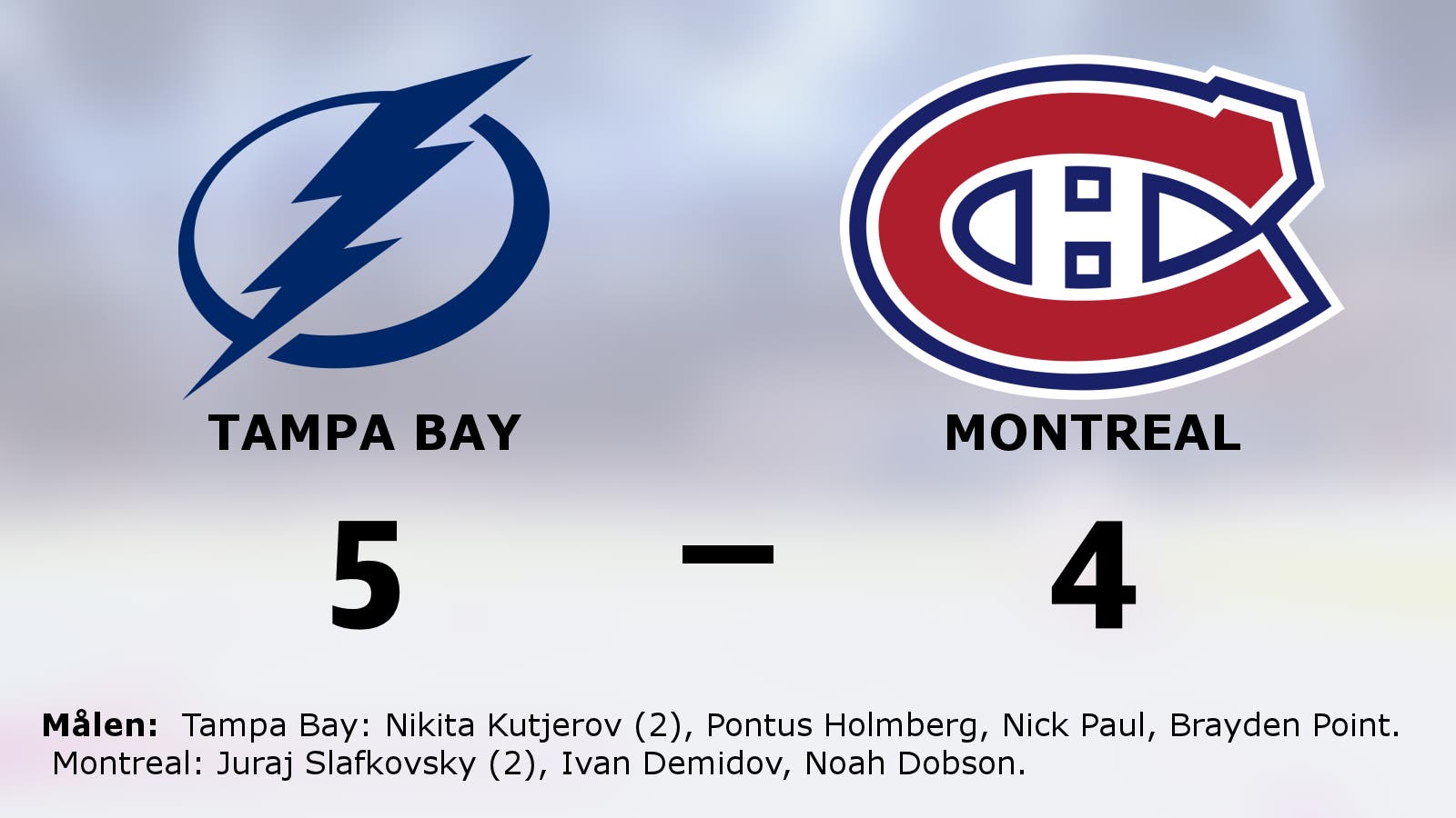 Tampa Bay besegrade Montreal – är etta i Atlantic division