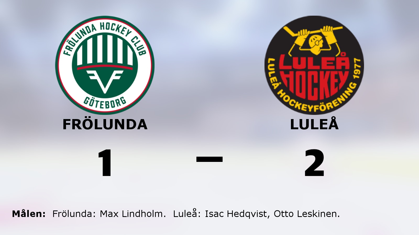Hedqvist och Leskinen matchvinnare borta mot Frölunda