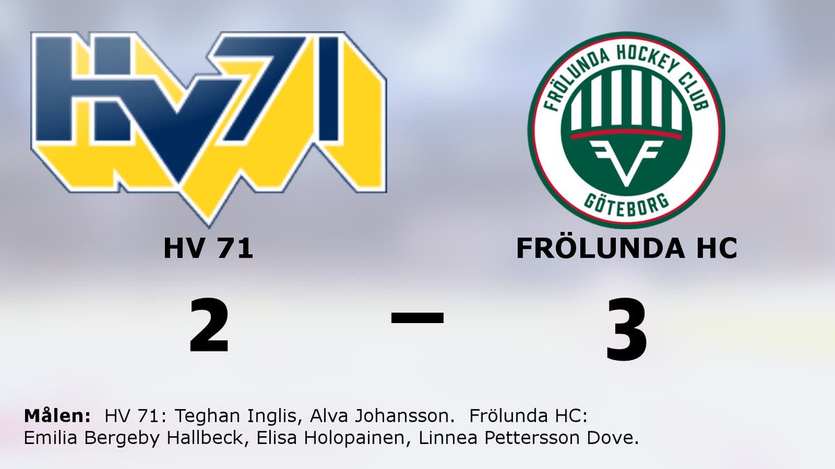 Frölunda HC upp i topp efter seger mot HV 71