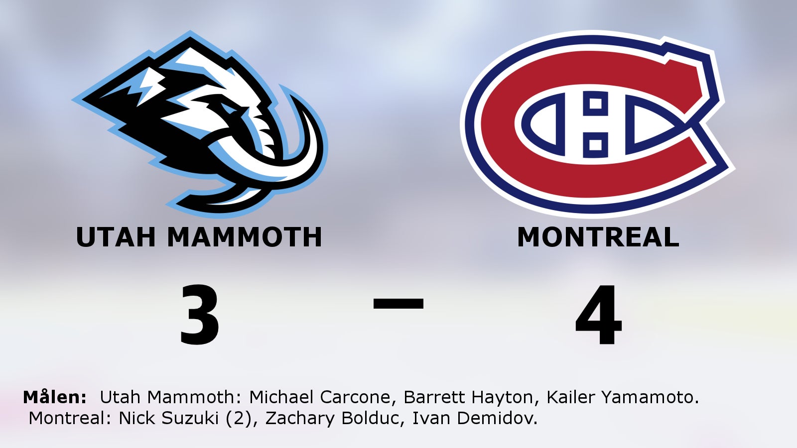 Montreal vände i tredje – och vann mot Utah Mammoth