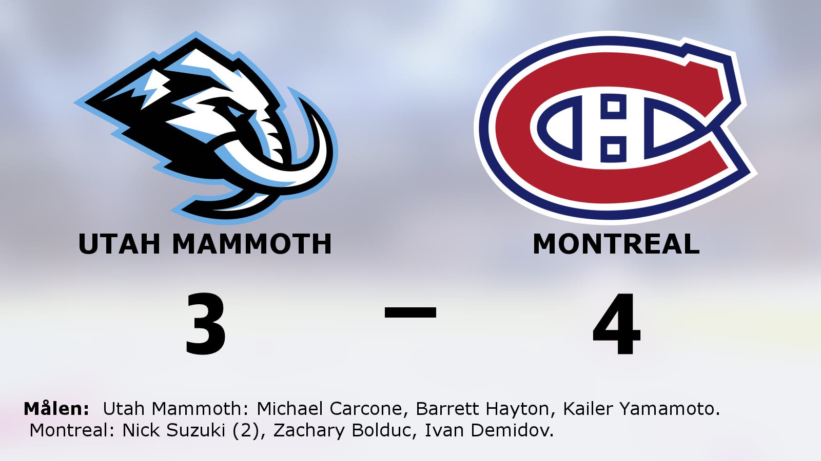 Montreal vände i tredje – och vann mot Utah Mammoth