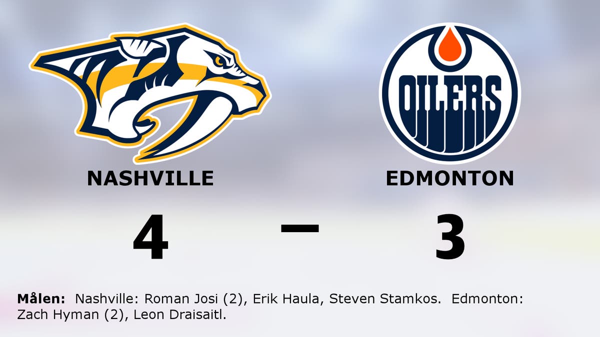 Seger i förlängningen för Nashville mot Edmonton