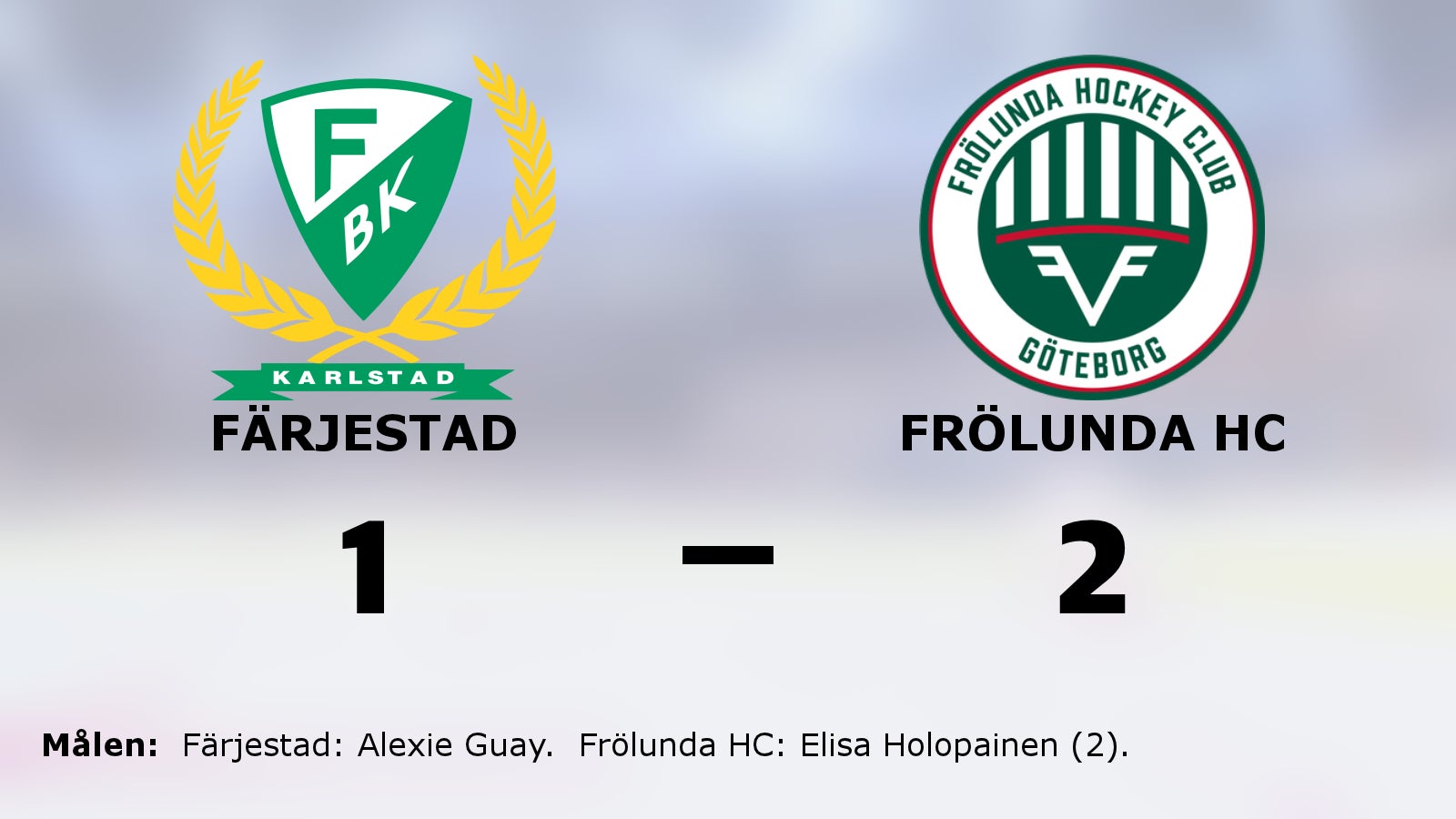 Frölunda HC vann borta mot Färjestad