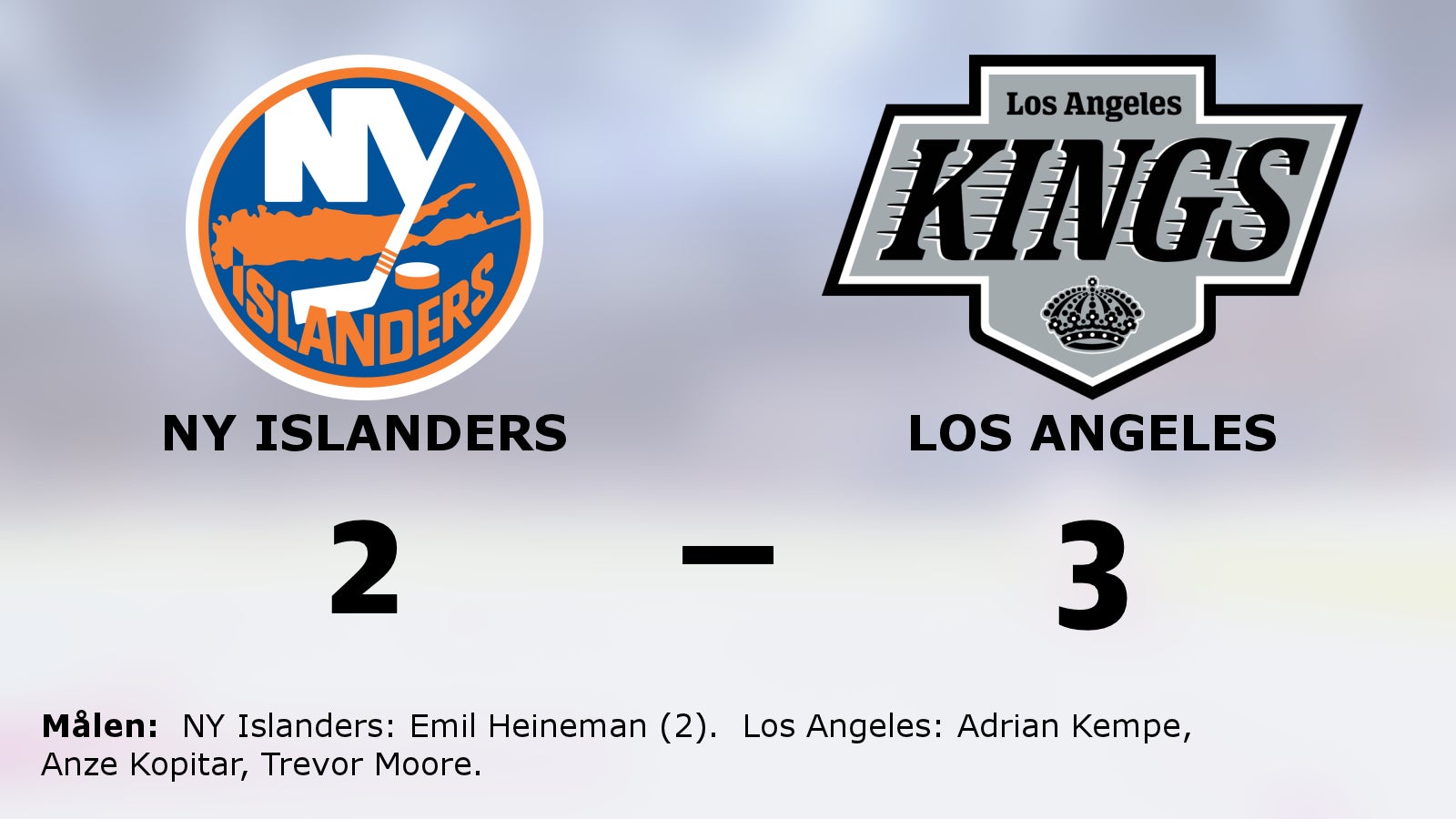 Los Angeles fina svit fortsätter mot NY Islanders