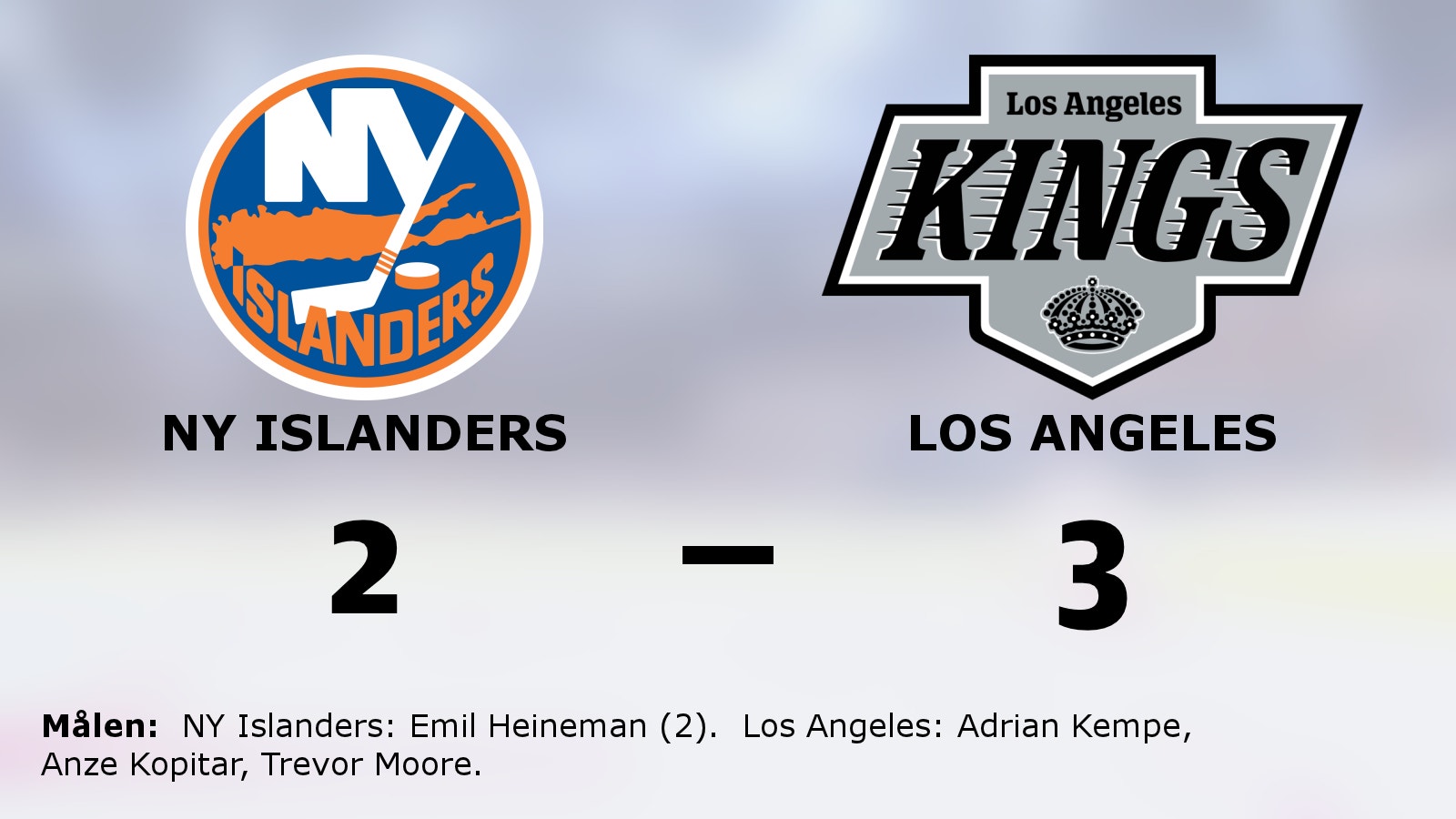 Los Angeles fina svit fortsätter mot NY Islanders