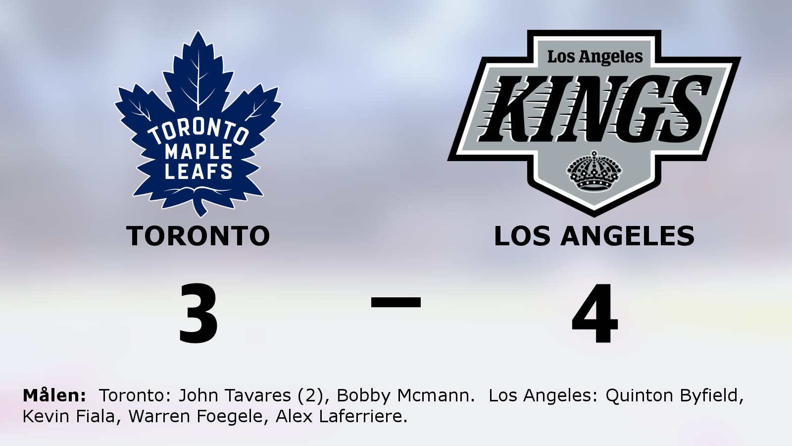 Förlängningsseger för Los Angeles mot Toronto