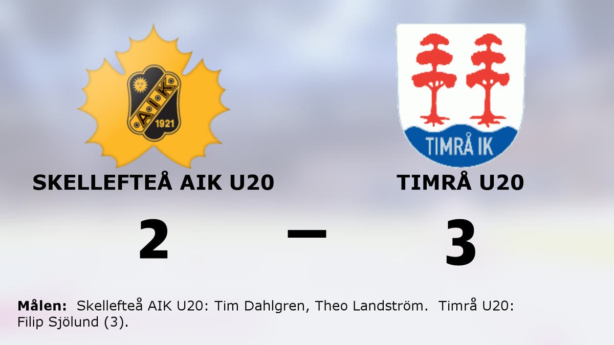 Timrå U20 avgjorde i tredje perioden mot Skellefteå AIK U20